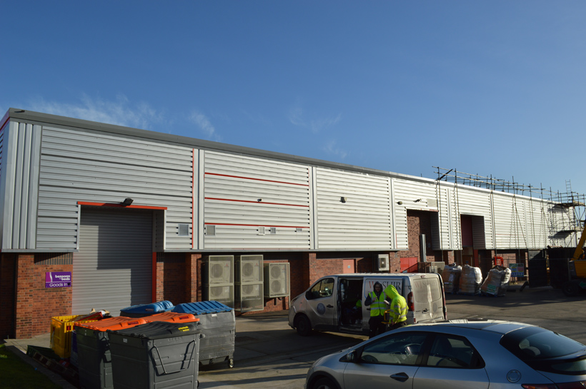 Barnsley Retail Park During Coating